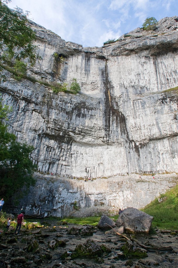 The climber was tackling a route on Malham Cove The climber was tackling a route on Malham Cove