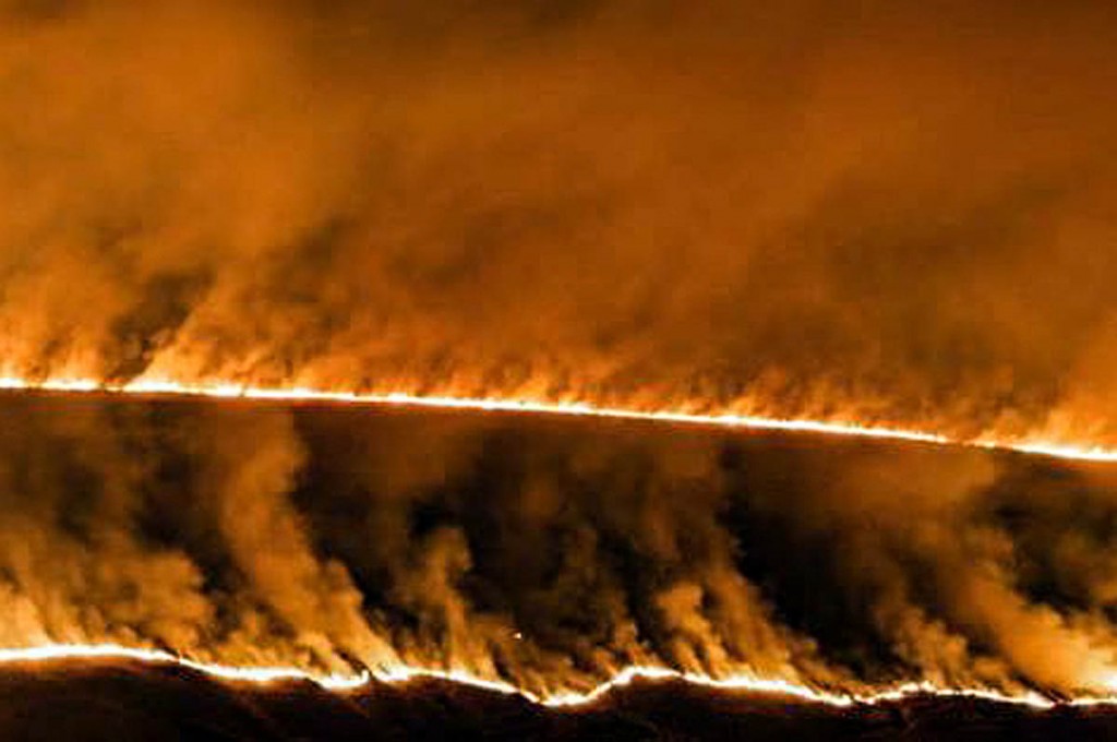 Flames were up to 2m high. Photo: West Yorkshire Fire & Rescue Service Flames were up to 2m high. Photo: West Yorkshire Fire & Rescue Service