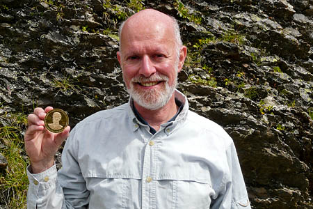 Professor Price with his King Albert Mountain Award Professor Price with his King Albert Mountain Award