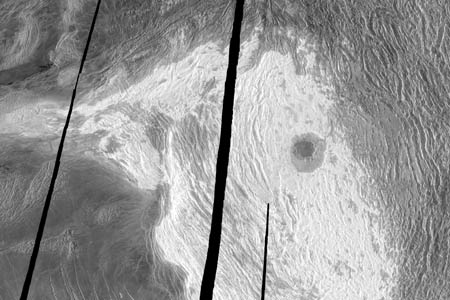 Maxwell Montes and the Cleopatra crater. NASA/courtesy of nasaimages.org Maxwell Montes and the Cleopatra crater. NASA/courtesy of nasaimages.org