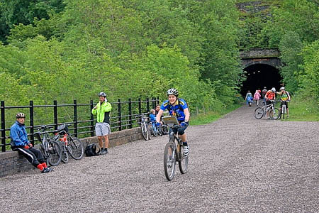 Cyclists on the Monsal Trail at Headstone Tunnel. Photo: Mick Garratt CC-BY-SA-2.0