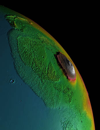 Olympus Mons. Picture: NASA/Goddard Space Flight Center Scientific Visualization Studio Olympus Mons. Picture: NASA/Goddard Space Flight Center Scientific Visualization Studio