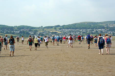 Walkers cross Morecambe Bay heading for Kents Bank. Photo: David Ashcroft CC-BY-SA-2.0 Walkers cross Morecambe Bay heading for Kents Bank. Photo: David Ashcroft CC-BY-SA-2.0