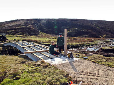 Work progresses on the bridge. Photo: Yorkshire Dales National Park Authority Work progresses on the bridge. Photo: Yorkshire Dales National Park Authority