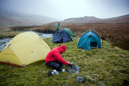Home for the night: wild camp next to Lingcove Beck Home for the night: wild camp next to Lingcove Beck