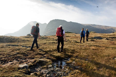 Abbi leads on a leg above Langdale Abbi leads on a leg above Langdale