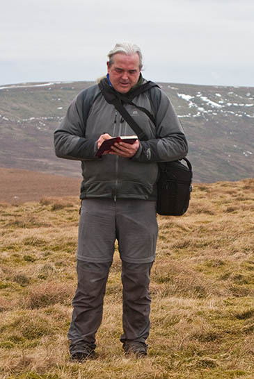 Myrddyn Phillips in action during a survey Myrddyn Phillips in action during a survey
