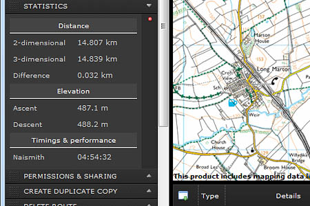 grough route enables walking and cycling routes to be plotted and printed out using OS mapping