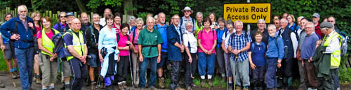 Northants Ramblers at the start of the ‘missing link’ at the entrance to Lilford Village