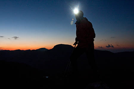A headtorch is essential for trips on to the hills as daylight gets shorter A headtorch is essential for trips on to the hills as daylight gets shorter