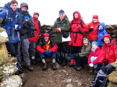 The summit party on Moel Eilio The summit party on Moel Eilio