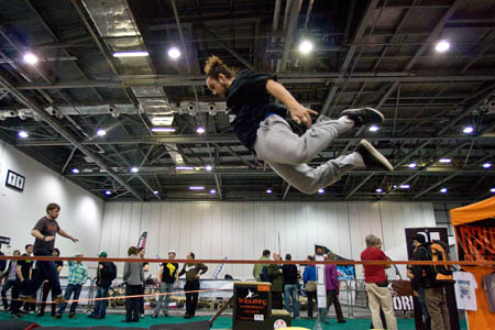 Slacklining skills on show from the Maverick team Slacklining skills on show from the Maverick team