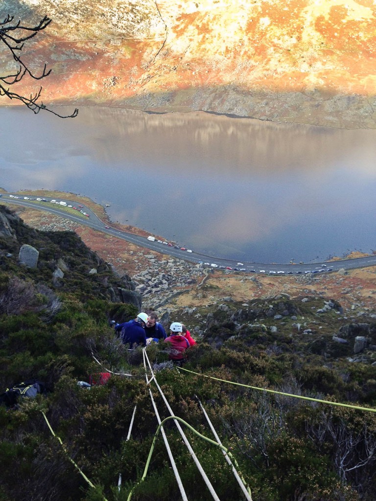 The Ogwen Valley team members in action during the rescue on Saturday. Photo: Craig Jowitt, OVMRO trainee OVMRO