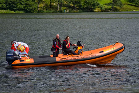 Patterdale Mountain Rescue Team used its boat in the search for Mr Salisbury