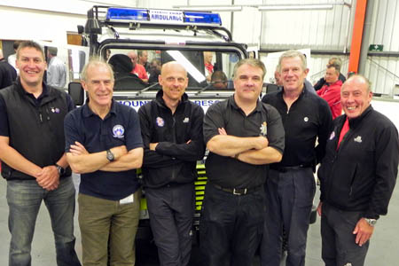 Lining up with the new Patterdale MRT Land Rover are, from left: Daryl Garfield; David Allan; Martin Cotterell, Patterdale MRT team leader; Andy Gunther of NWPCC; John Williams and Dave Freeborn both Patterdale MRT members Lining up with the new Patterdale MRT Land Rover are, from left: Daryl Garfield; David Allan; Martin Cotterell, Patterdale MRT team leader; Andy Gunther of NWPCC; John Williams and Dave Freeborn both Patterdale MRT members