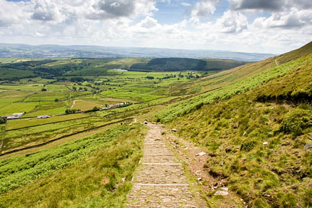 The steep path to Pendle Hill's summit