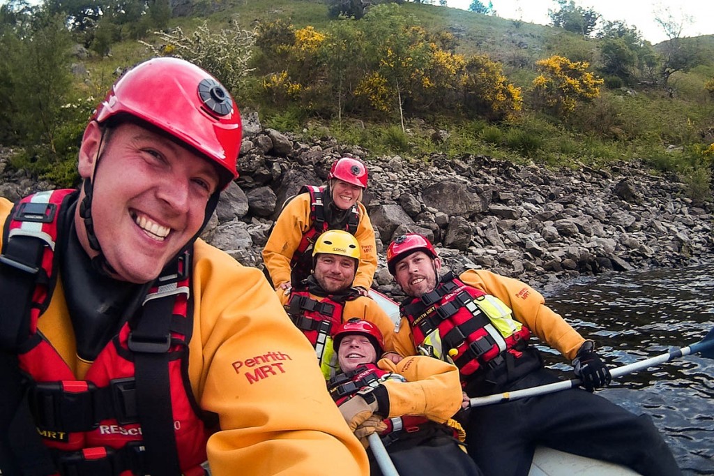 The water-rescue squad that went to the animal's aid. Photo: Penrith MRT The water-rescue squad that went to the animal's aid. Photo: Penrirth MRT