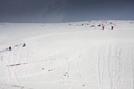 Walkers encounter a snowfield on Pen-y-ghent. The proposed forum would look at mountain safety south of the border