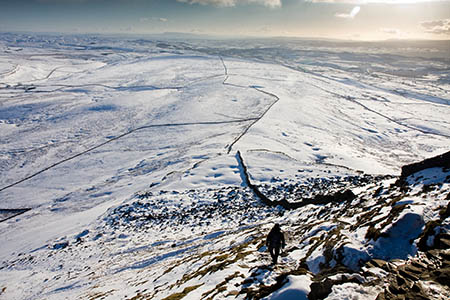 The route ascends Pen-y-ghent in the Yorkshire Dales The route ascends Pen-y-ghent in the Yorkshire Dales