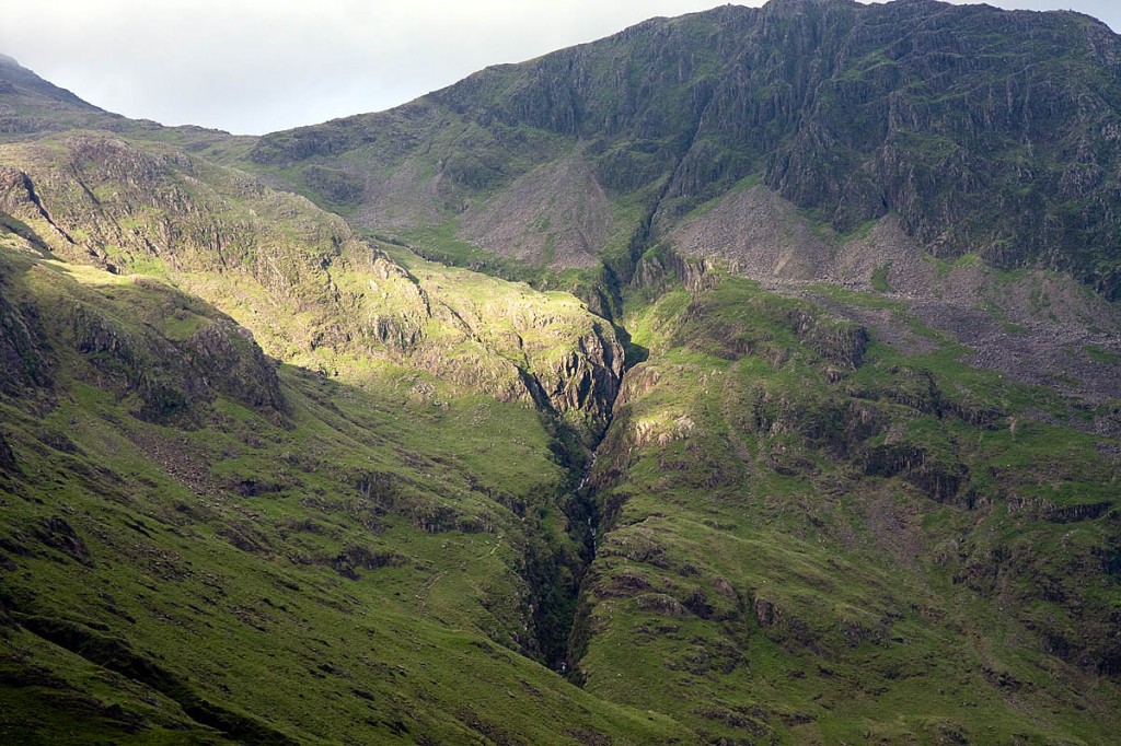 The walkers were near Piers Gill, a deep ravine on the slopes of Lingmell. Photo: Bob Smith/grough The walkers were near Piers Gill, a deep ravine on the slopes of Lingmell. Photo: Bob Smith/grough