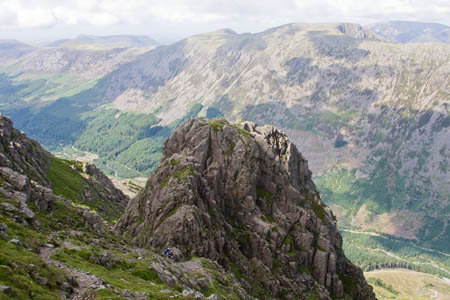Pillar Rock, with Ennerdale, High Stile and Red Pike behind