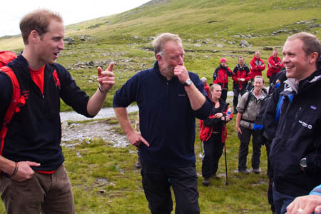 Authority chief executive Richard Leafe is no stranger to VIPs on the mountains. Here, he talks (right) to Prince William at Red Tarn on Helvellyn
