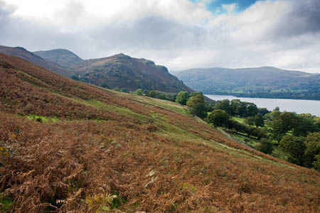 The site is overlooked by the slopes of Sleet Fell, near Sandwick, on Ullswater's southern shore The site is overlooked by the slopes of Sleet Fell, near Sandwick, on Ullswater's southern shore
