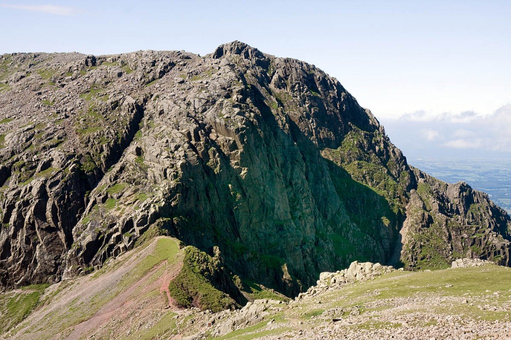 Scafell, with Broad Stand and Mickledore Chimney on the left Scafell, with Broad Stand and Mickledore Chimney on the left
