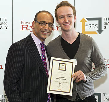 Scott Woodhead with TV 'Dragon' Theo Paphitis Scott Woodhead with TV 'Dragon' Theo Paphitis