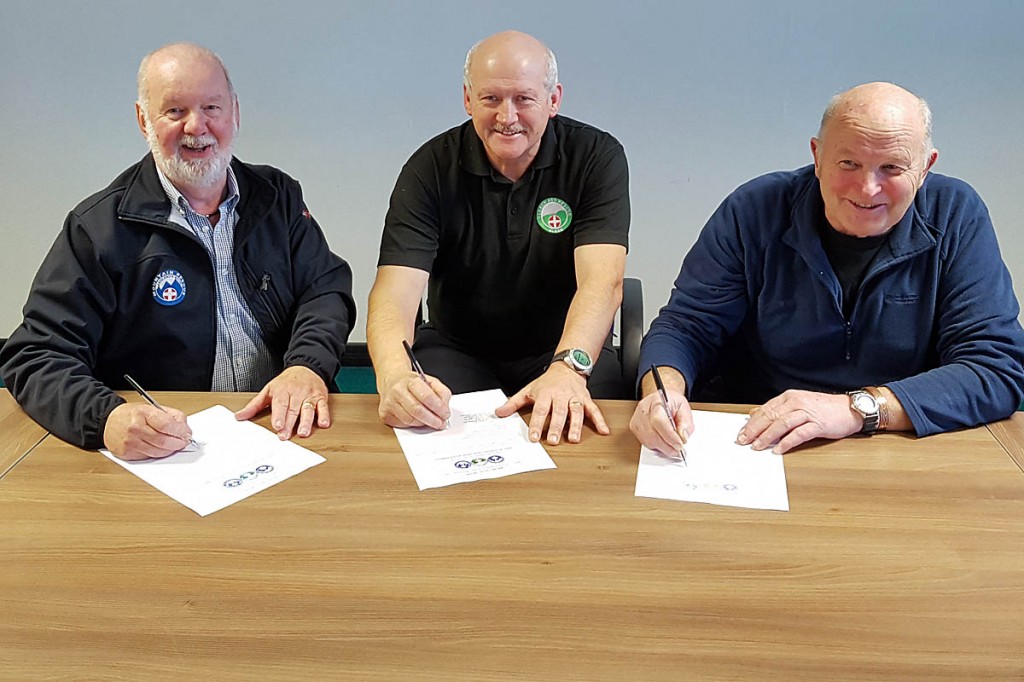 Mike France, left, Paul Lewis  and Dany Bradshaw, right, meet to look at co-operation between the three organisations