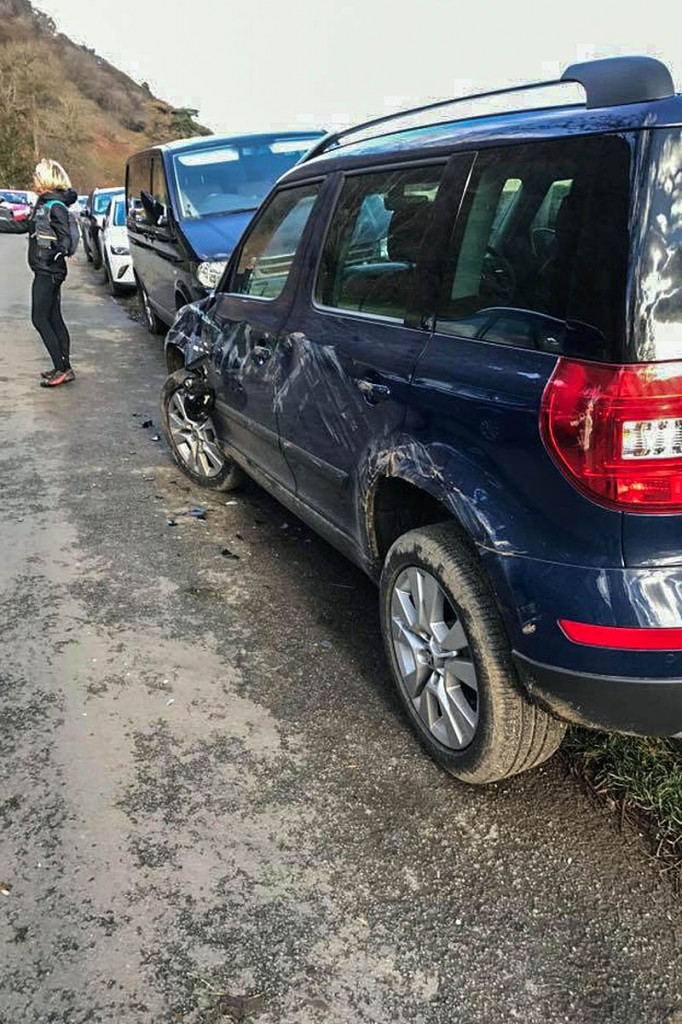 A vehicle with scrapes all down its nearside. Photo: Paul Wilson