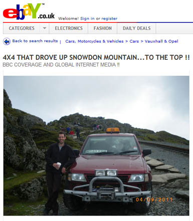 The vehicle, which was being auctioned for mountain rescue funds, has disappeared from eBay The vehicle, which was being auctioned for mountain rescue funds, has disappeared from eBay