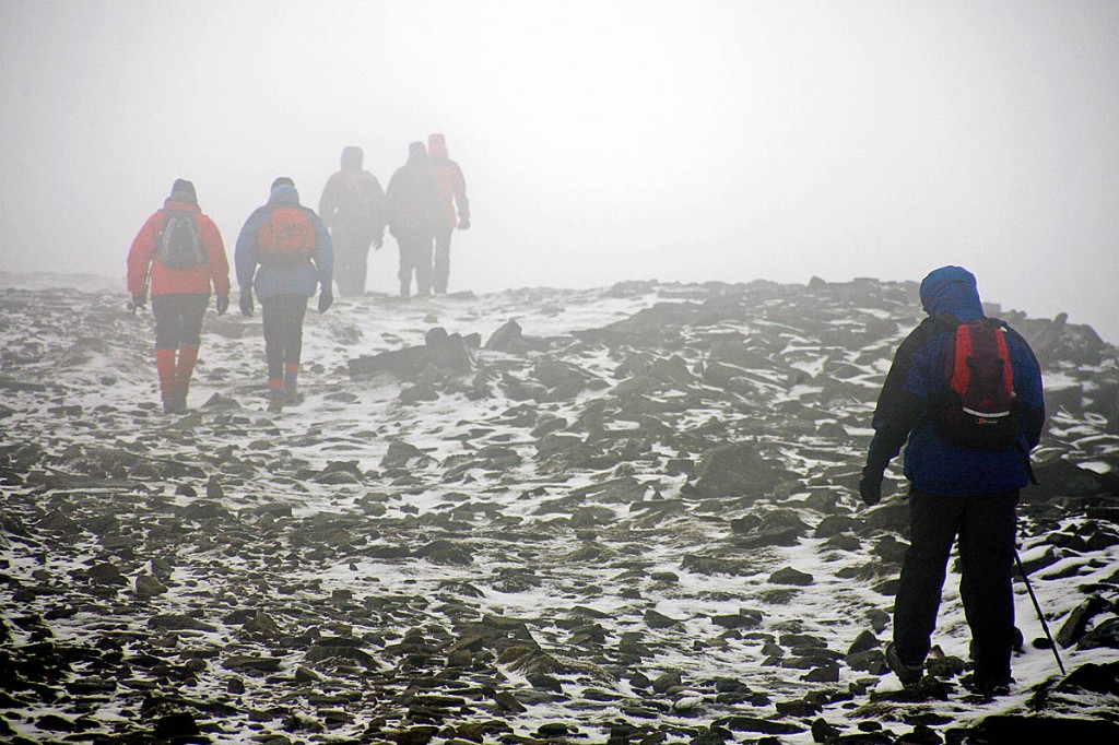 Walkers in winter conditions. Photo: Bob Smith/grough