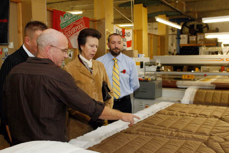 Princess Anne visits the Snugpak factory, during which she presented the award