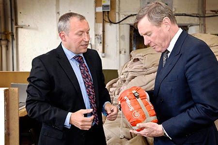 Snugpak's Darren Burrell, left, with minister Andrew Robathan Snugpak's Darren Burrell, left, with minister Andrew Robathan