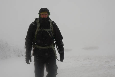 The Scorpion coped well with a felltop blizzard The Scorpion coped well with a felltop blizzard