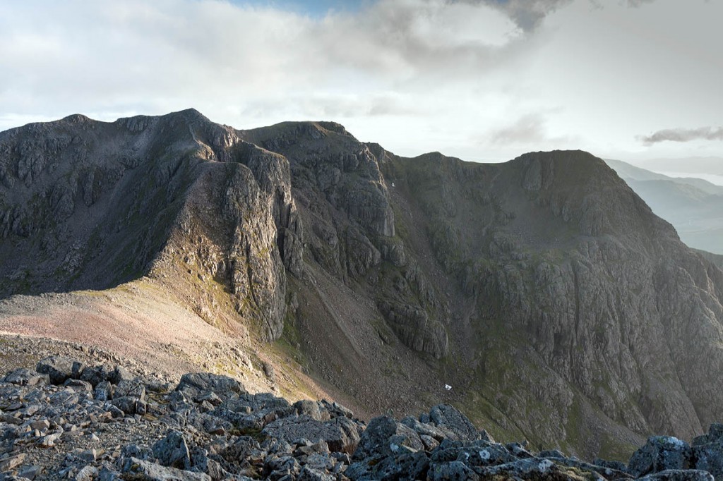 The body was found on Stob Coire nam Beith, centre The body was found on Stob Coire nam Beith, centre