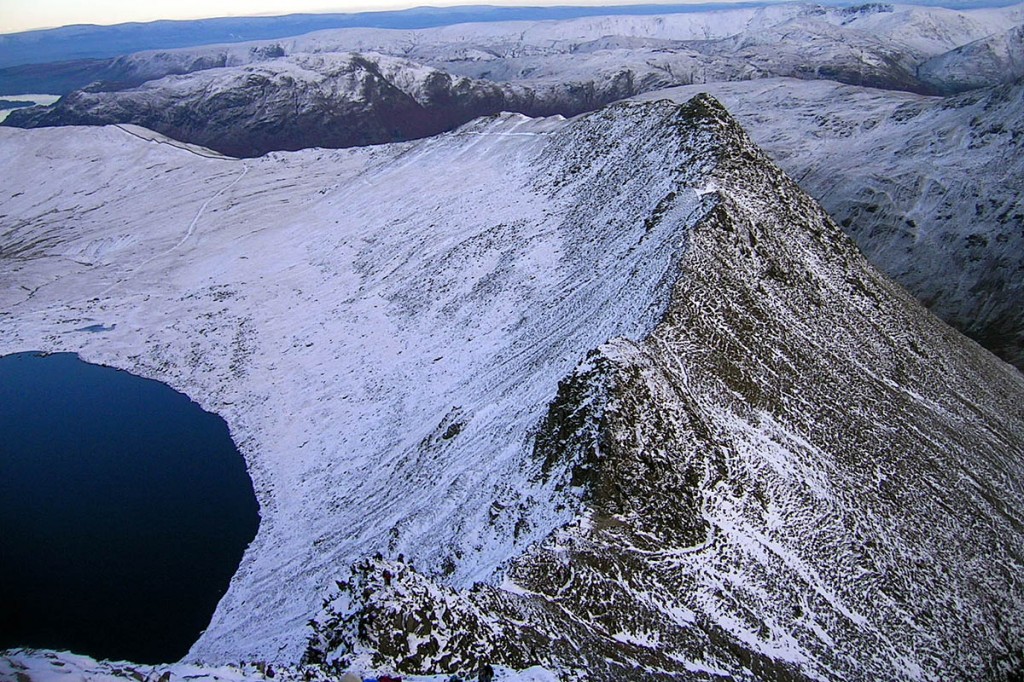 The man fell from Striding Edge towards Red Tarn