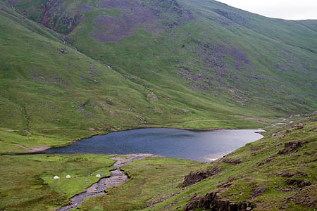 The walker was found below Styhead Tarn The walker was found below Styhead Tarn
