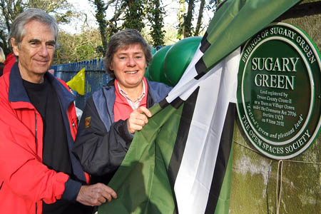 Richard Webb joins Kate Ashbrook at the unveiling of the plaque at Sugary Green, Dartmouth Richard Webb joins Kate Ashbrook at the unveiling of the plaque at Sugary Green, Dartmouth