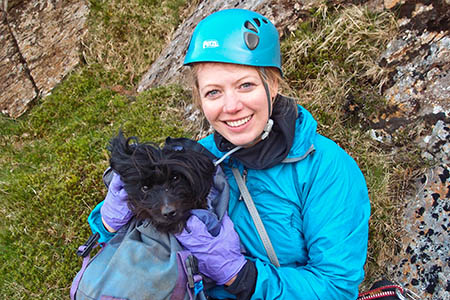 Sutty with one of his rescuers