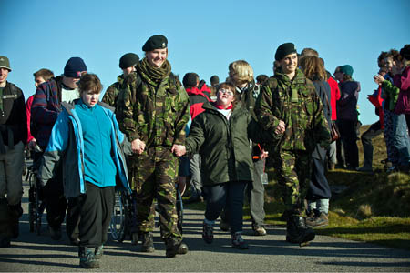 Jubilee Challenge competitors are accompanied by cadets from Exeter University. Photo: Adrian Harlen/MoD/Crown Copyright Jubilee Challenge competitors are accompanied by cadets from Exeter University. Photo: Adrian Harlen/MoD/Crown Copyright