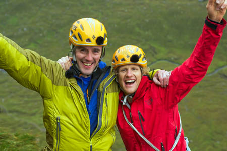 Dave MacLeod, left, and Tim Emmett celebrate their Big Climb Dave MacLeod, left, and Tim Emmett celebrate their Big Climb