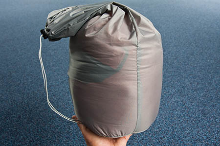 The Antares packs down small but the stuffsack allows it to expand a little The Antares packs down small but the stuffsack allows it to expand a little