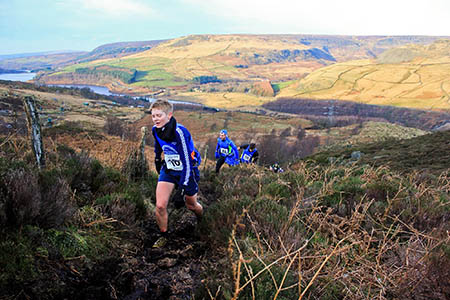 Competitors climb Bleaklow during The Trigger. Photo: Everything Outdoors Competitors climb Bleaklow during The Trigger. Photo Everything Outdoors