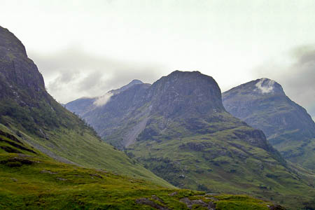 The Three Sisters, Glencoe, site of the climber's death