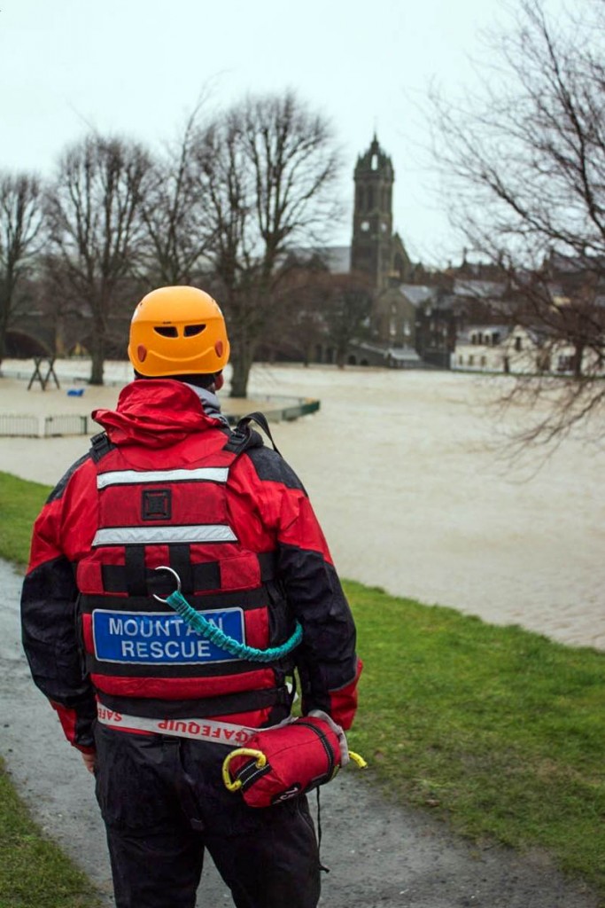 A Tweed Valley team member on duty during the Storm Frank floods. Photo: Tweed Valley MRT