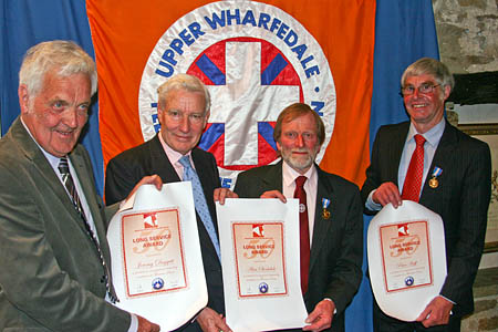 Lord Crathorne presents certificates to, from left, Jeremy Daggett, Alan Stockdale and Peter Huff Lord Crathorne presents certificates to, from left, Jeremy Daggett, Alan Stockdale and Peter Huff