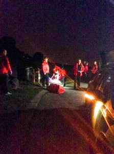 Rescuers at the scene. Photo: Upper Wharfedale Fell Rescue Association Rescuers at the scene. Photo: Upper Wharfedale Fell Rescue Association