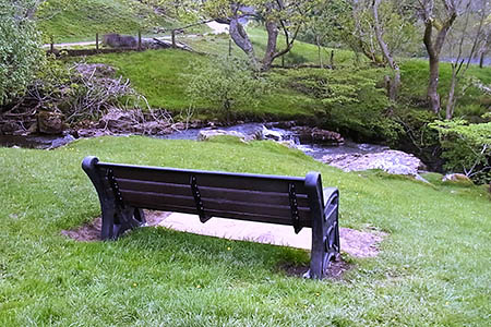 The bench has ben installed where three routes meet, near Keld The bench has ben installed where three routes meet, near Keld